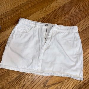 White denim mini skirt